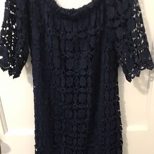 Navy Blue Lace Dress